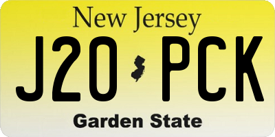 NJ license plate J20PCK
