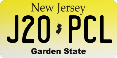 NJ license plate J20PCL