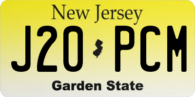 NJ license plate J20PCM