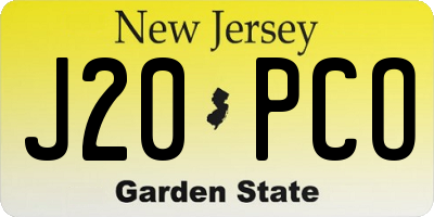 NJ license plate J20PCO