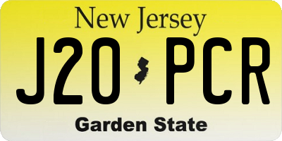 NJ license plate J20PCR