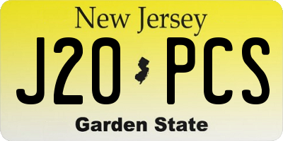 NJ license plate J20PCS