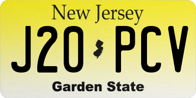 NJ license plate J20PCV