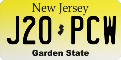 NJ license plate J20PCW