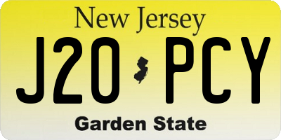 NJ license plate J20PCY