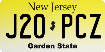 NJ license plate J20PCZ
