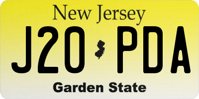 NJ license plate J20PDA