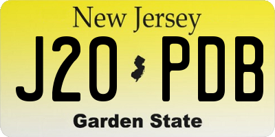 NJ license plate J20PDB