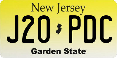 NJ license plate J20PDC