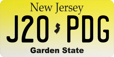 NJ license plate J20PDG