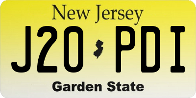 NJ license plate J20PDI