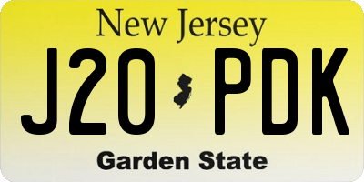NJ license plate J20PDK