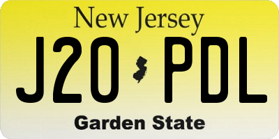 NJ license plate J20PDL