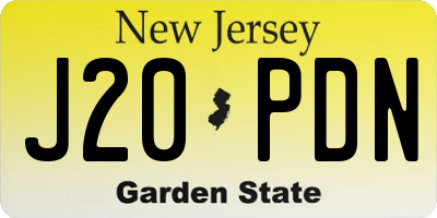 NJ license plate J20PDN