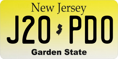 NJ license plate J20PDO