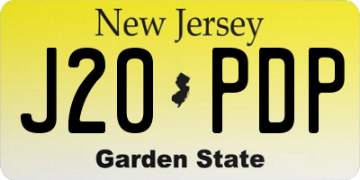NJ license plate J20PDP
