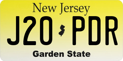 NJ license plate J20PDR