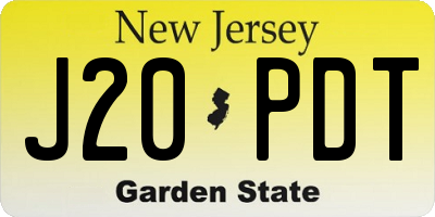 NJ license plate J20PDT