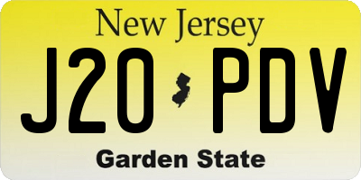NJ license plate J20PDV