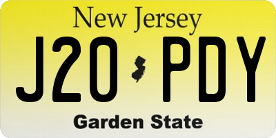 NJ license plate J20PDY
