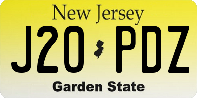 NJ license plate J20PDZ