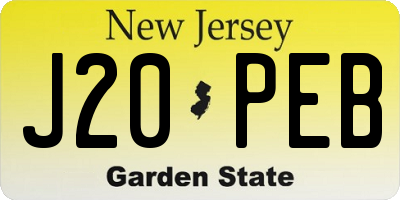 NJ license plate J20PEB
