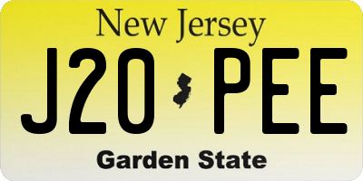 NJ license plate J20PEE