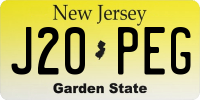 NJ license plate J20PEG