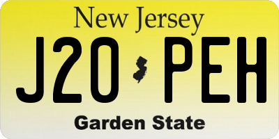 NJ license plate J20PEH