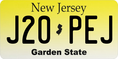 NJ license plate J20PEJ