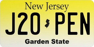 NJ license plate J20PEN