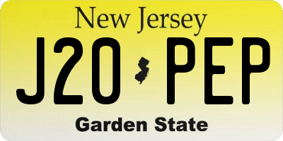 NJ license plate J20PEP