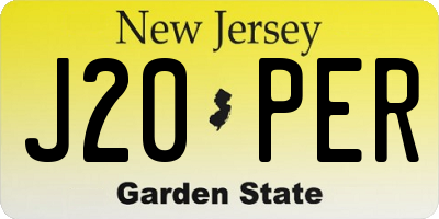 NJ license plate J20PER