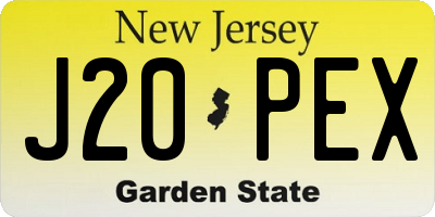 NJ license plate J20PEX