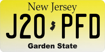 NJ license plate J20PFD