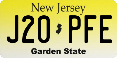 NJ license plate J20PFE