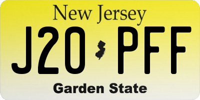 NJ license plate J20PFF