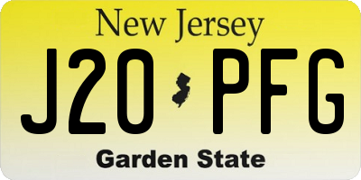 NJ license plate J20PFG