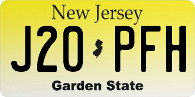 NJ license plate J20PFH