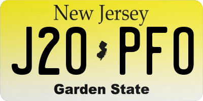 NJ license plate J20PFO