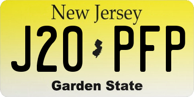 NJ license plate J20PFP