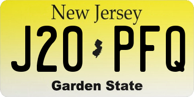 NJ license plate J20PFQ