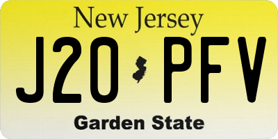 NJ license plate J20PFV