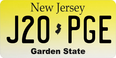 NJ license plate J20PGE