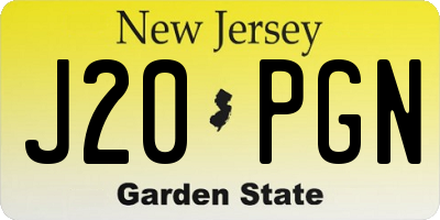 NJ license plate J20PGN