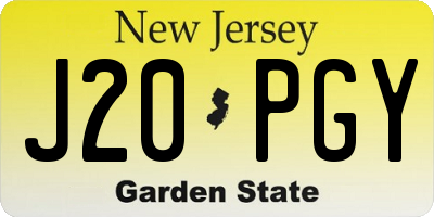 NJ license plate J20PGY