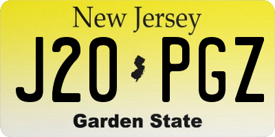 NJ license plate J20PGZ