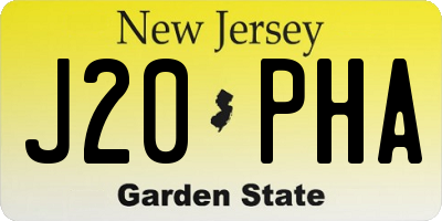 NJ license plate J20PHA