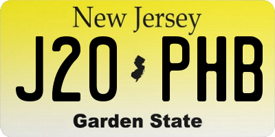 NJ license plate J20PHB