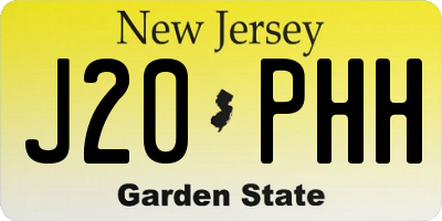 NJ license plate J20PHH